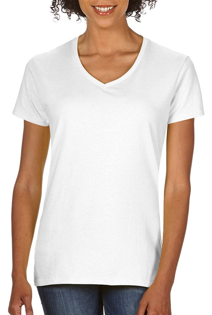 Women's Long V Neck T Shirt by Spanner in White main image 0
