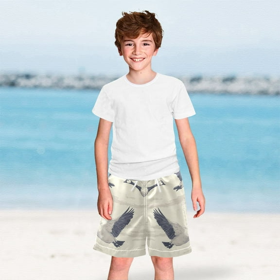 Flying Geese Boys Swim Trunks Boardshorts Swimsuit Quick Dry Board Shorts Bathing Suit 2-12T