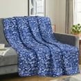 thumbnail image 5 of Teler Weighted Blanket for Adults 20 lbs, 48" x 72" Cooling Printed Heavy Blanket for Bed Sofa, Navy Blue, 5 of 7