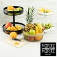 thumbnail image 6 of 2-Tier Modern Gold Metal Fruit Cake Stand Display Bowl for Fruit, Bread, Vegetables, 6 of 10