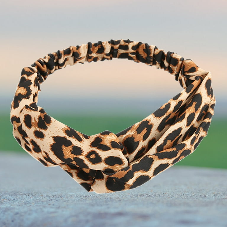 Leopard Print Scarf Hair Scrunchie Ladies Twisted Headband Animal