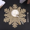 thumbnail image 2 of Tapete de comedor de metal de vinilo ahuecado de 6 piezas, tapete de aislamiento de mesa de estampado en caliente para el hogar Tapete de taza de té de copo de nieve ahuecado de PVC, dorado JAMW Sencillez, 2 of 5