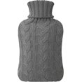 thumbnail image 1 of KAIYANG Bolsa de agua caliente de 2 litros en invierno con funda de punto gris, 1 of 4
