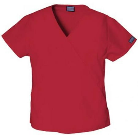- Workwear 4880 Women's Mini Mock Wrap Scrub Top Red 4X-Large
