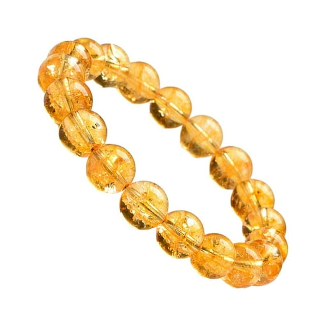 Qarigey de citrino de moda, duradera y cómoda de llevar, de cuentas de citrino, de cristal Ropa, zapatos y accesorios Miscelánea amarillo 10mm