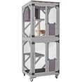 thumbnail image 1 of Aivituvin Enclos Extérieur pour Chat avec Roues, Maison pour Chat Extérieure Mobile avec Boîte de Repos Améliorée, Couverture Imperméable, 1 of 7