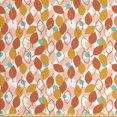 thumbnail image 1 of Autumn Fabric by the Yard, Illustration of Graphical Leaves and Circles, Decorative Upholstery Fabric for Chairs & Home Accents, 5 Yards, Orange Mustard Sky Blue by Ambesonne, 1 of 2