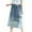 Light blue, variant on YM YOUMU Women A-line Denim Skirt Embroidery Jean Drawstring Midi Length Cute