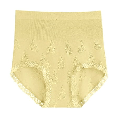 

KaLI_store Women’s Underwear Women s Panties Breathable Cotton Stretch Underwear Yellow One Size