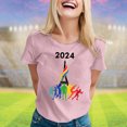 thumbnail image 2 of TSADFHJI Chandail en Molleton Col Rond Femme T-Shirt d'Été Manches Courtes Haut Col Rond Motif Haut Décontracté Top S, 2 of 4
