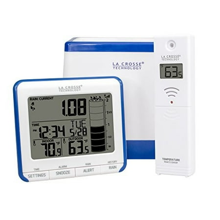 Outdoor Wall Mounted Weather Gauge la crosse technology 724-1710 wireless rain gauge weather station with thermometer ()