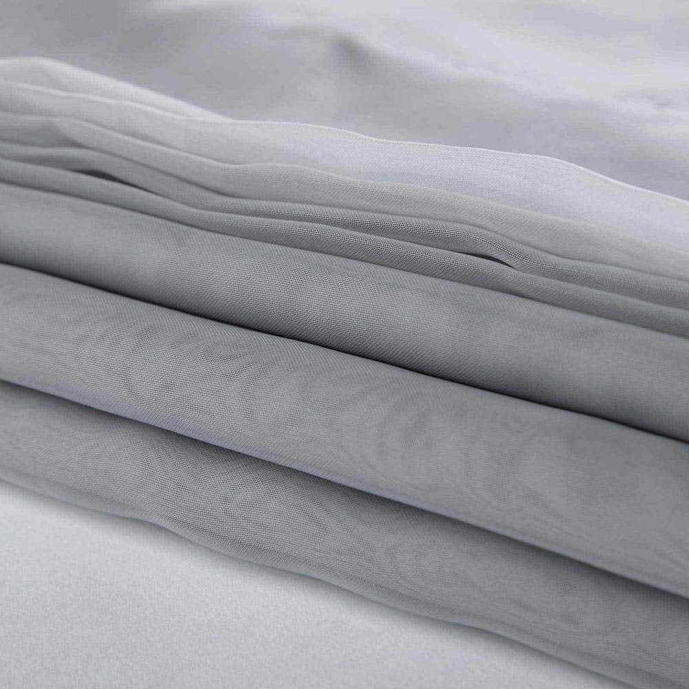 AK TRADING CO. 120" Wide (10Ft Wide) Voile Ceiling Drapes Sheer Curtain Panels with 4" Pocket for Wedding Venues, Banquet Halls, Corporate Events & Photobooth - Silver, 10 ft x 20 ft