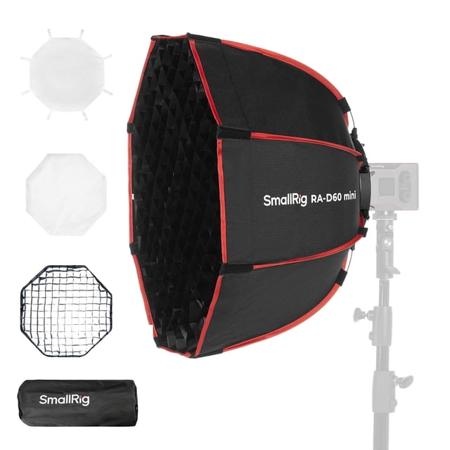 Softbox parabólico SMALLRIG RA-D60 de 23,6 pulgadas con bolsa de transporte