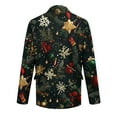 thumbnail image 4 of Dwelliawo Christmas Blazer Men Ugly Xmas Graphic Suits Corduroy One Button Notched Lapel Jacket Holiday Party Blazers Lightweight Business Coat Dark Green M, 4 of 5