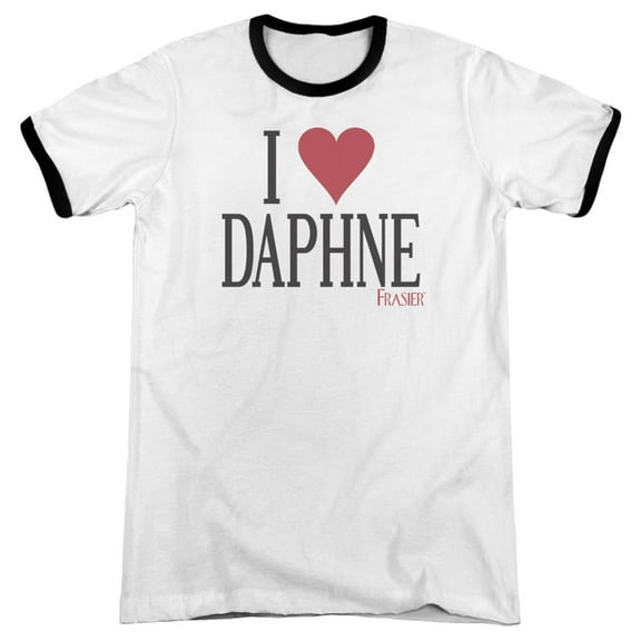 Frasier I Heart Daphne Adult Ringer White Black