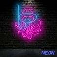 thumbnail image 3 of Handmadetneonsign Octopus with Scuba Neon Sign, Octopus Snorkeling Wall Art, Octopus Ocean Animal Wall Decor 77571, 3 of 5