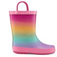 thumbnail image 5 of Kushyshoo Kids Rain Pink Rainbow Waterproof Printed Rubber Boots with Handles Size 7 Toddler Rain Boots, 5 of 5