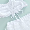 thumbnail image 4 of Little Girls Drawstring Crop Tops Shorts Pants Mesh Tulle Skirt Lace Dresses, 4 of 6