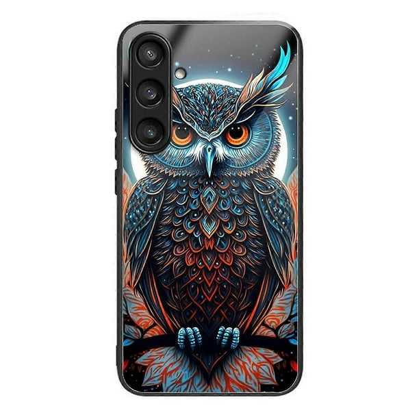 For Samsung Galaxy S25 Case Tempered Glass Back Cover with Pattern Printing - Lion Crown