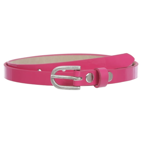 1/2" (14 mm) Women's Snap On Skinny Patent Leatherette Belt