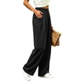 thumbnail image 4 of Seffadzy Women's Solid Color Pleated Front Sweatpants with Double Pockets Elastic Waist Casual Lounge Joggers for Daily Wear, 4 of 7