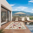 thumbnail image 2 of Watercolor Flowers Outdoor Rug 5x7 Ft, Non Slip Washable Area Rug, Rustic Spring Floral Botanical Beige Patio Rugs Carpet Runner, Large Floor Mat for Indoor/Outdoor Deck Porch Camping, 2 of 8