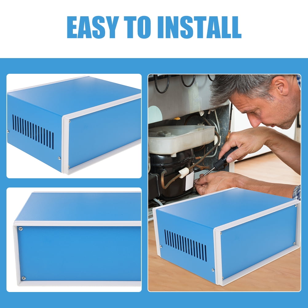 BESTOYARD Electronics Project Box Aluminum Enclosure Blue Weatherproof Electrical Box for Outdoor Use