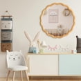 thumbnail image 4 of Perfnique Round Wavy Mirror, 24'' Wood Framed Circle Mirrors for Wall Decor, Tempered Glass Scalloped Mirror for Bedroom Living Room Entryway Nursery Decorative, 4 of 7