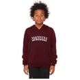 thumbnail image 2 of Daxton Youth Unisex Pullover Cities State Hoodie Mid-Weight Fleece Sweater - Montana Burgundy White, S, 2 of 3