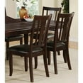 thumbnail image 4 of Set of 2 Side Chairs Kitchen Diing Room Furnture Faux Leather Brown / Espresso Unique Frame Back Dining Chairs, 4 of 8