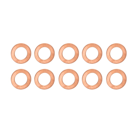 Premium M12 Copper Oil Drain Plug Gasket and Metric Sealing Washers Crush Ring Spacer Pack for Automotive Oil Changes, 10 Inches / 25.4 CM