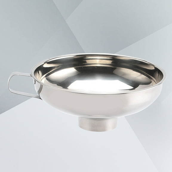 Stainless Steel Funnel Large Diameter Wide Mouth Kitchen Funnel Food Pickle Jam Filler - Size S (Silver)