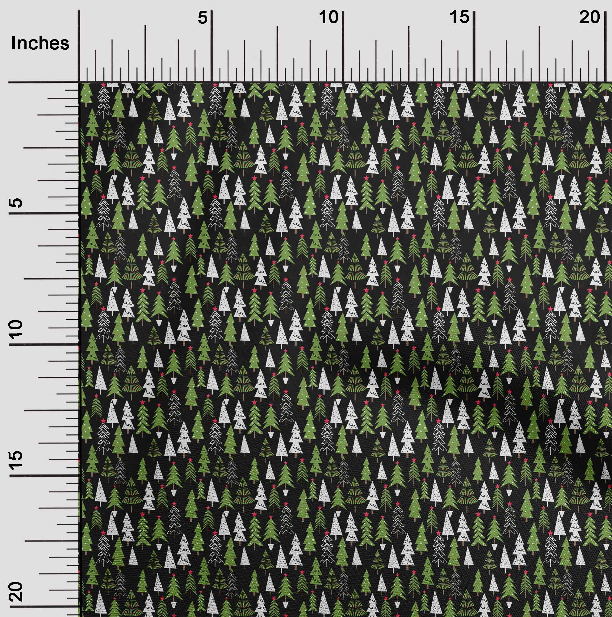 oneOone Rayon Black Fabric Christmas Craft Projects Decor Fabric Printed By The Yard 56 Inch Wide