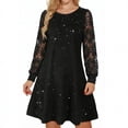 thumbnail image 2 of Vmvidoty Women's Smocked Midi Tulle Dress 2026 Summer Puffy Long Sleeve Round Neck Ruffle Wedding Guest Party Dresses Black M, 2 of 6