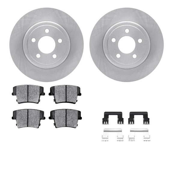 Dynamic Friction Company Rear Brake Rotors with 5000 Advanced Brake Pads includes Hardware 6512-39115