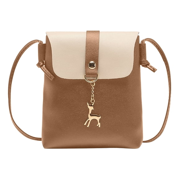 MUSOIE Small Crossbody Bags for Women Vegan Leather Mini Shoulder Bags Clutch Purses with Deer Decor