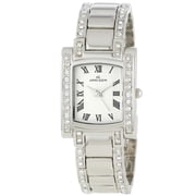 Anne Klein Women's 10-7127SVSV White Dial Swarovski Crystal Accented Silver Tone Metal Watch