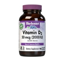 Bluebonnet Nutrition Vitamin D3 2000 IU Vegetable Capsules, 90 Count