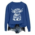 thumbnail image 1 of WEAIXIMIUNG Chandails en Molleton pour Femmes Tendance Fermeture à Glissière Automne et Hiver 2024 Col Rond Mode Imprimé Vache Manches Longues Mode Décontractée Top Sortie, 1 of 4