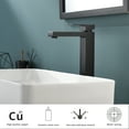 thumbnail image 2 of Matte Black Bathroom Faucet Single Handle Tall Vessel Sink Faucet Vanity Bathroom Faucet Basin Mixer Tap,Black Brass Bath Faucets Bathroom Sink Faucets, 2 of 7