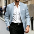 thumbnail image 4 of Tqyyweavej Men's Blazers Slim Fit Two Button Business Casual Suit Jacket Long Sleeve Notch Lapel Suit Sports Coat with Faux Flap Pockets, 4 of 10