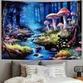 thumbnail image 2 of Chilfamy  Tapestry Fantasy Moonlight Mountain Forest Landscape Tapestry Trippy Mushroom Flower Tapestries Mysterious Jungle Neon Plants Wall Hanging for Room  40x60inch, 2 of 6