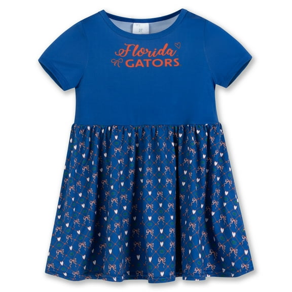 Girls Toddler ZooZatz Royal Florida Gators Short Sleeve Dress