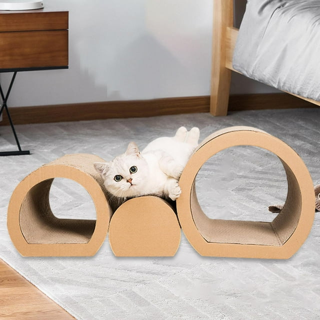 3 Piezas Rascador para Gatos Perfecl Cama Protección de Muebles Juguete de Entrenamiento Túnel