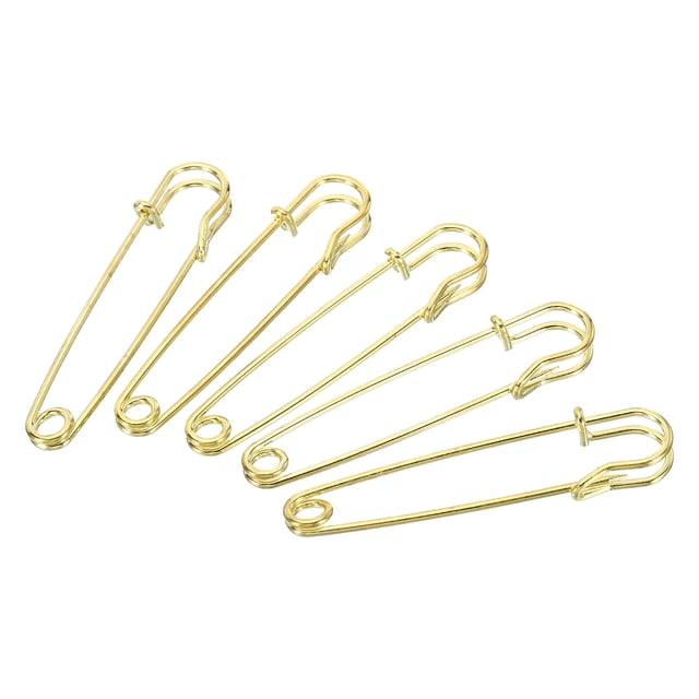 Uxcell Safety Pins 2.95 inch Large Metal Sewing Pins Gold Tone 20Pcs