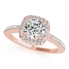 Aonejewelry 1.20 Carat Halo Daimond Engagement Ring 14K Rose Gold