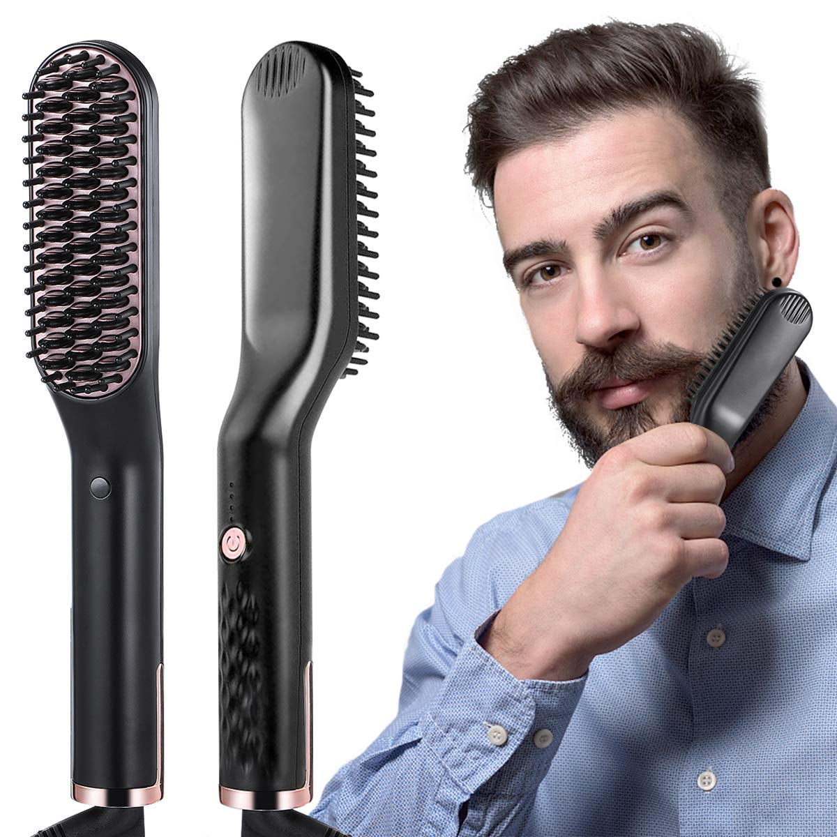 Beard Straightener Brush Beard Straightener Brush For Men 3 in 1 Multifunctional Electric Beard Straightener Hair Straightener Brush 150 210 Adjustable Temperatures Walmart