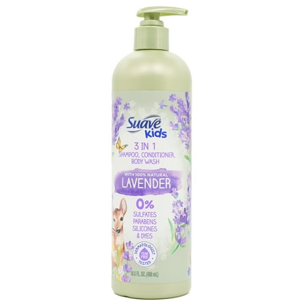 Suave Kids Natural Lavender 3-in-1 Pump Shampoo + Conditioner + Body Wash