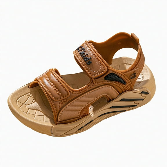 Godom Little Girl Sandals Casual Adjustable Double Buckle Flat Sandal Slide for Toddler Little Big Kid