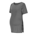 thumbnail image 4 of CKpwisy Women's Maternity Shirts Split Hem Nursing T-Shirts Casual Short Sleeve Loose Fit Tunic Tops Tee Oversized Pregnancy Tunic Summer Crewneck Plus Size Gym Workout Top, 4 of 6